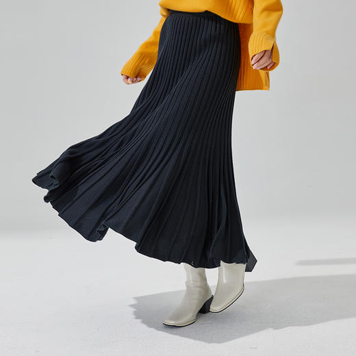 东黎 • 小山羊绒女士秋冬马尔代夫阳光鱼尾百褶裙 3418 商品图2