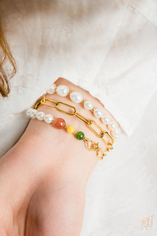 天然小巴洛克珍珠彩宝国风多用链+梅兰竹菊多用吊牌 商品图7