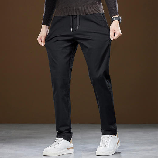 纯棉【新款DQ】大依优型大码男装松紧腰休闲裤加肥加大号肥佬宽松大号休闲长裤水洗棉 商品图0