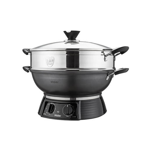 电炒锅34cm锅体304不锈钢 双旋钮控制 四段火力调节 HDC-DMZ3404 2100W304不锈钢 商品图2