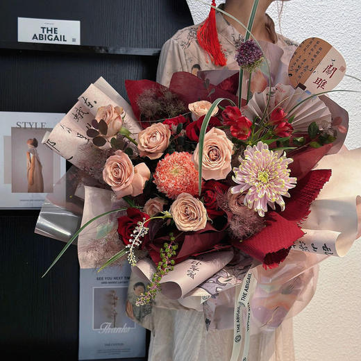 诗的旨意--红色系玫瑰混搭 商品图0