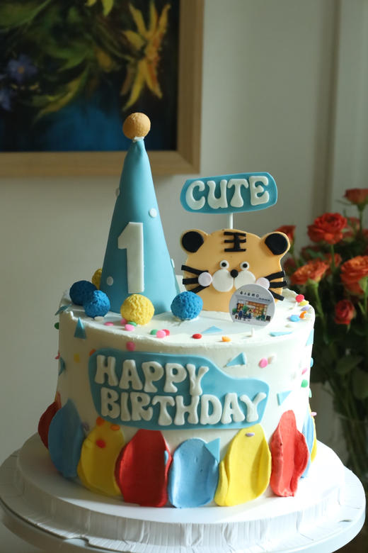 蓝色系翻糖虎宝宝 商品图0