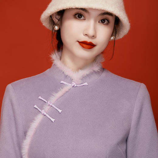 冬季新款，中国风日常改良旗袍毛呢连衣裙OY-230582 商品图3