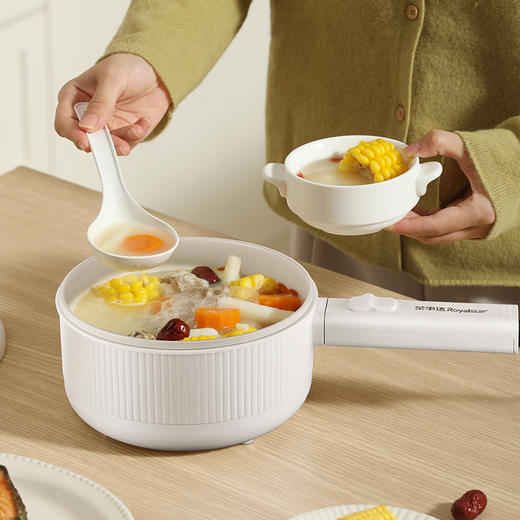 【煎炒炖煮 全系列料理锅】荣事达（Royalstar）电煮锅 家用多功能学生宿舍泡面电火锅蒸煮煎炒锅电热锅小电锅电炒锅带蒸笼DZG16A 商品图1