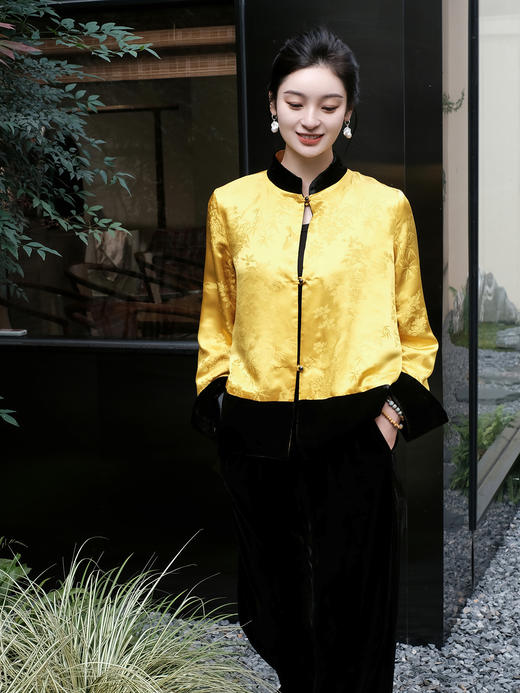 盛唐牡丹 |真丝丝绒喜上眉梢双面穿外套 商品图2