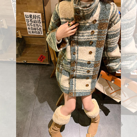 <曾小咸推荐>【巴黎旅途】绿色格子厚外套 商品图2