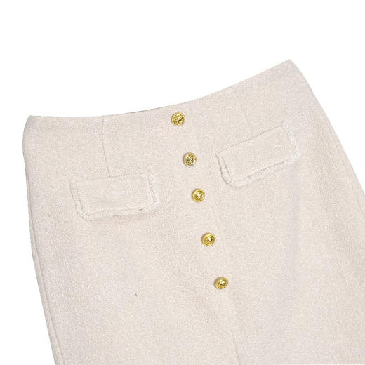 VIVIAN LIU薇薇安刘TR2354003秋女装新款高腰纽扣装饰前开叉半裙 商品图2