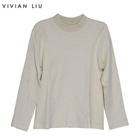 VIVIAN LIU薇薇安刘R2367301冬女装新款罗纹圆领提花针织打底衫