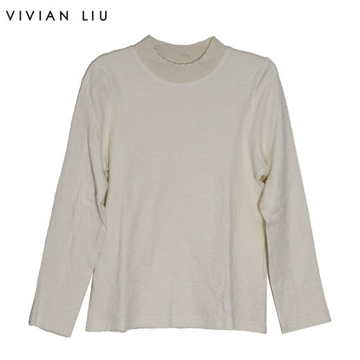 VIVIAN LIU薇薇安刘R2367301冬女装新款罗纹圆领提花针织打底衫 商品图0