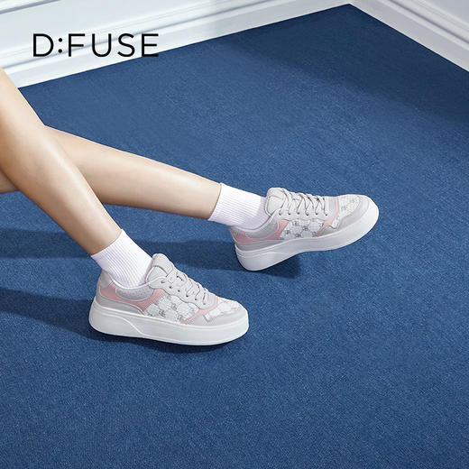 Dfuse迪芙斯2024春季新款圆头休闲百搭刺绣厚底运动鞋DF41112012 商品图12