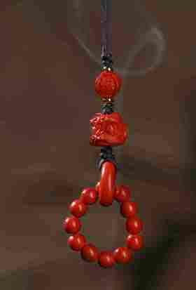 朱砂醒狮手机链