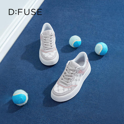 Dfuse迪芙斯2024春季新款圆头休闲百搭刺绣厚底运动鞋DF41112012 商品图13