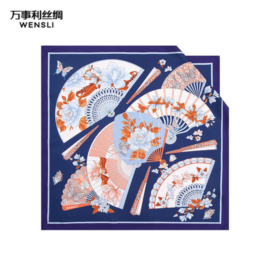 万事利“扇解人意”88厘米双面印花大方巾 商品图1