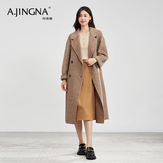 【商城同款】阿菁娜秋冬时尚温柔羊毛蚕丝大衣F30D211075 商品图6