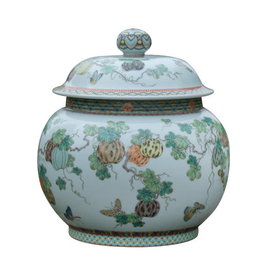 五彩描金瓜瓞连绵盖罐 商品图4