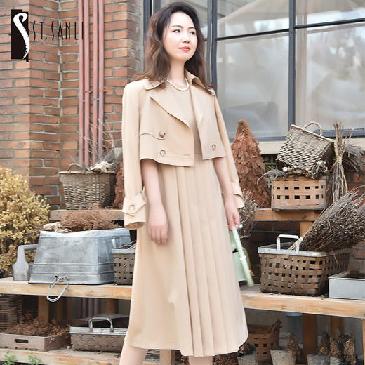 圣三利女装春秋季中长款圆领无袖连衣裙SL121L29 商品图0