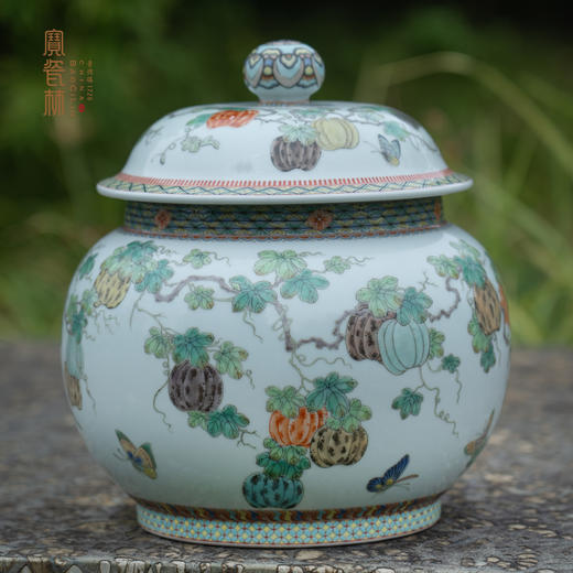 五彩描金瓜瓞连绵盖罐 商品图0