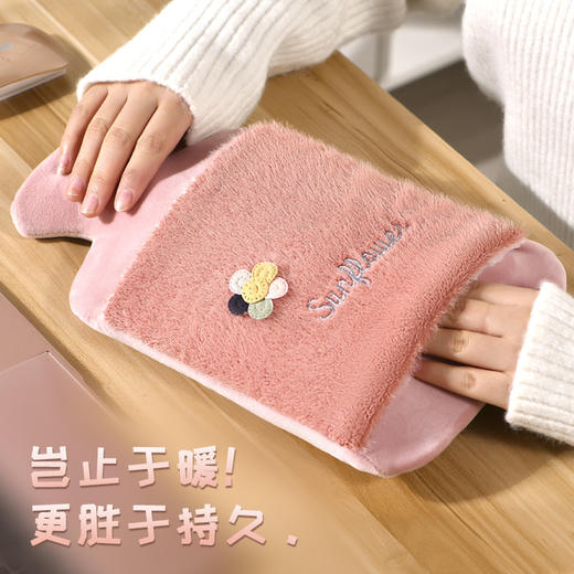 暖水袋灌水大号防爆加厚pvc橡胶内胆家用可爱卡通毛绒注水热水袋 商品图1