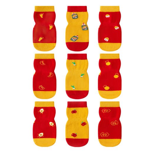 【3双装】婴儿袜子秋季a类无骨不勒周岁满月新年男童女童宝宝 儿童大红袜子 商品图4