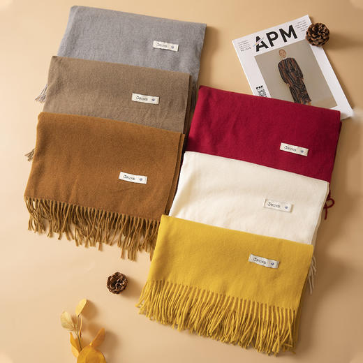 红念纯色围巾女高级百搭款 商品图2