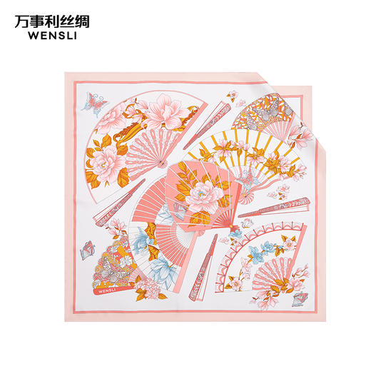 万事利“扇解人意”88厘米双面印花大方巾 商品图3