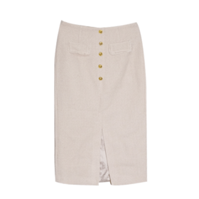 VIVIAN LIU薇薇安刘TR2354003秋女装新款高腰纽扣装饰前开叉半裙