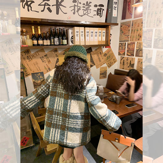 <曾小咸推荐>【巴黎旅途】绿色格子厚外套 商品图4