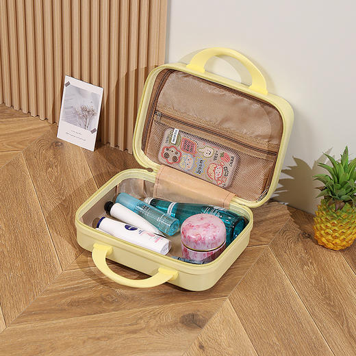 【轻装出行！一箱搞定所有】新款手提箱时尚旅行收纳箱，化妆箱大容量伴手礼学生卡通箱，小巧可爱 出门携带也方便，云感出行 弹力松紧带 商品图1