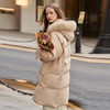 毛领连帽落肩宽松长款羽绒服女秋冬新款简约加绒保暖外套V2538497 商品缩略图3