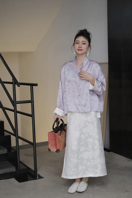 盛唐牡丹 |真丝蝴蝶双面穿外套 紫色 (不夹棉) 商品图4