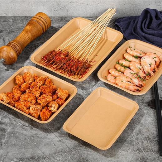 【50个装】25*18cm 防油牛皮纸托盘 一次性烧烤餐盘纸托盘可薯条纸盒炸鸡热狗纸盘 商品图2