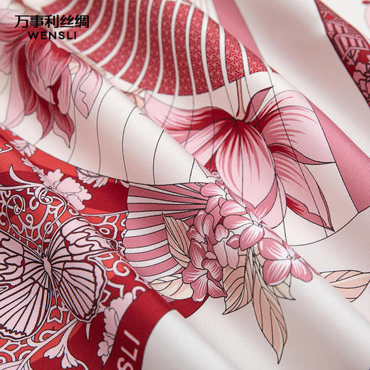 万事利“扇解人意”88厘米双面印花大方巾 商品图4