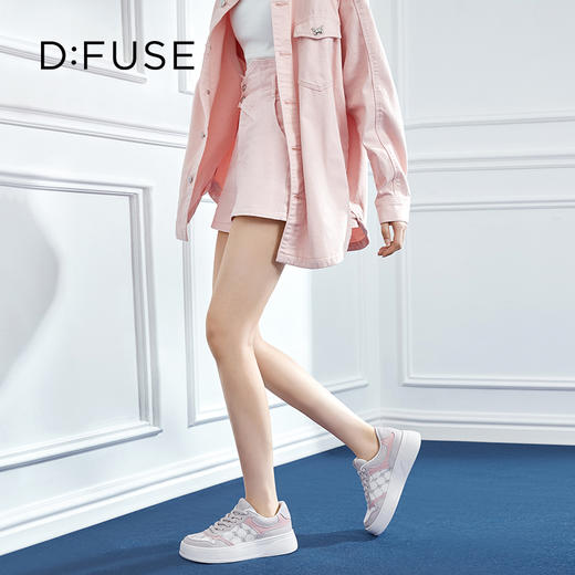 Dfuse迪芙斯2024春季新款圆头休闲百搭刺绣厚底运动鞋DF41112012 商品图10