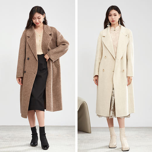 【商城同款】阿菁娜秋冬时尚温柔羊毛蚕丝大衣F30D211075 商品图3