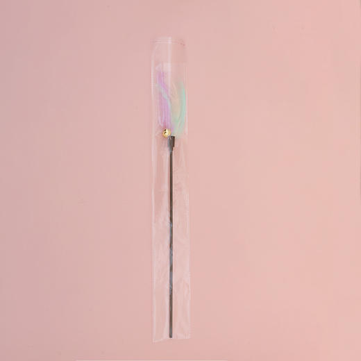 马卡龙羽毛短杆逗猫棒 带铃铛 基础款逗猫玩具批发 商品图4