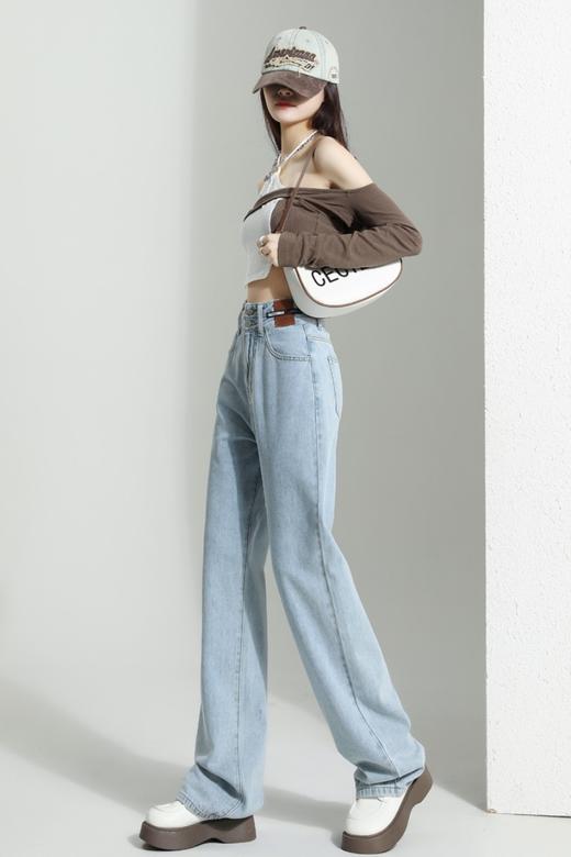 【加绒加厚】DANMO复古加绒牛仔裤 显瘦不挑人 遮肉大长腿 商品图0