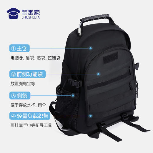 【600D加密防水双肩包】大容量防水勤务收纳包 外置USB插口双肩背包 商品图2