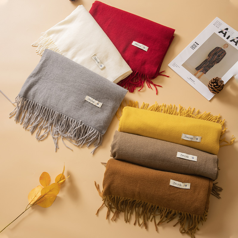 红念纯色围巾女高级百搭款