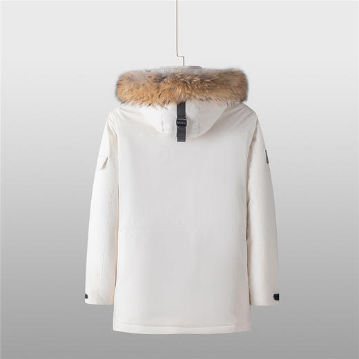 【白鹅绒 银貉子毛领】罗蒙秋冬男装羽绒服高充绒两穿中长款男士羽绒服 商品图5