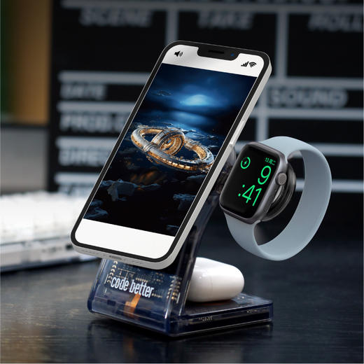 1024系列三合一手机支架无线充 商品图0