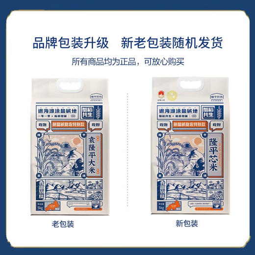 隆平芯米袁隆平大米 耐盐碱大米助农款5kg 圆粒香珍珠米 东北大米十斤 商品图1