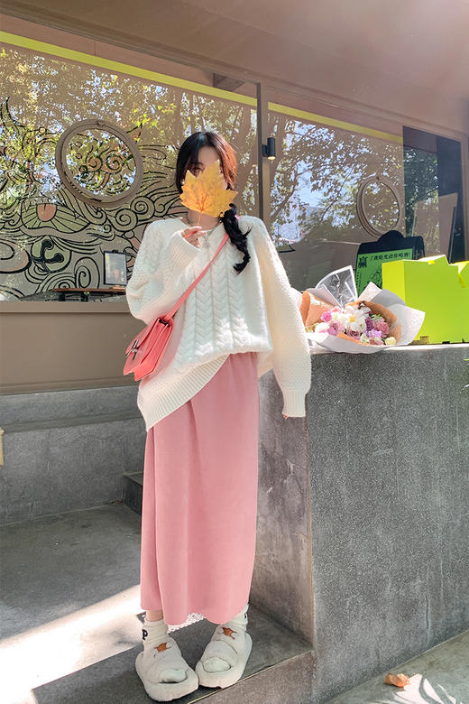 <曾小咸推荐>【简约调性】3色灯芯绒加绒半裙 商品图5