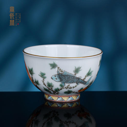 五彩描金鱼藻纹杯 商品图0