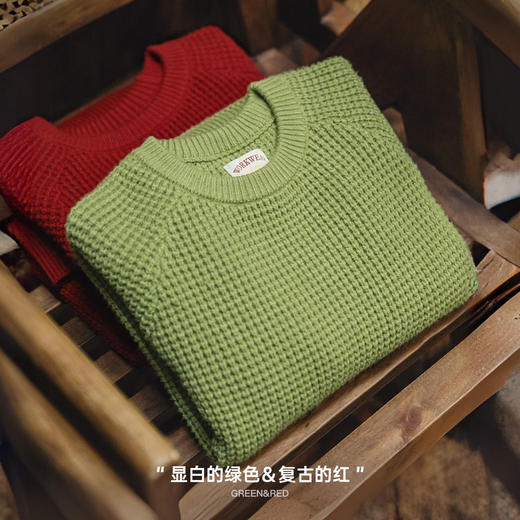 马登美式菠萝纹圣诞毛衣高级感宽松加厚套头舒芙蕾针织衫秋冬女 商品图1