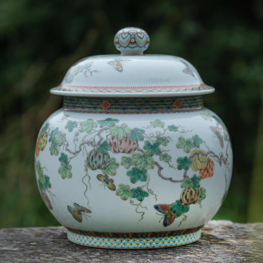 五彩描金瓜瓞连绵盖罐 商品图3