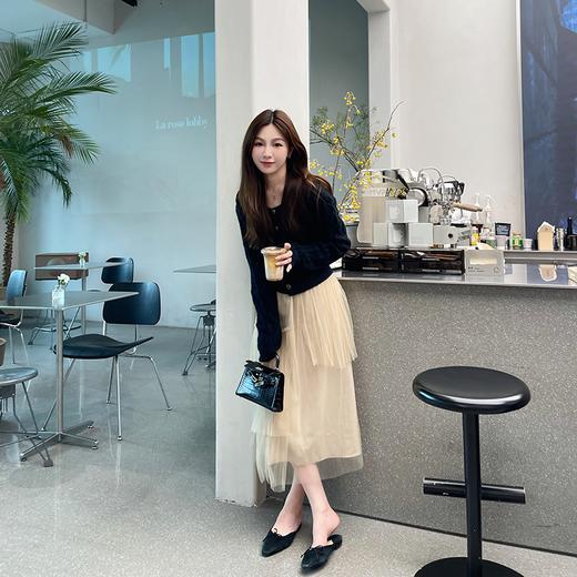 金蘑菇菇【金豆小麻花】羊绒+特种纱～本期开衫.高腰显瘦百褶气质 商品图3