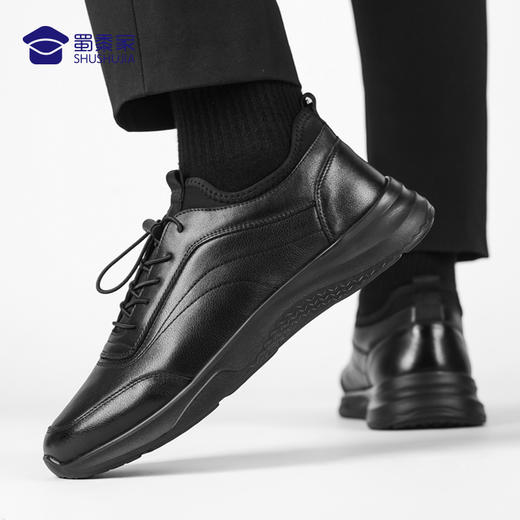 【轻便免系带运动皮鞋】 快速穿脱牛皮皮鞋休闲运动低帮鞋 商品图8