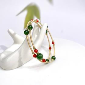 41653-碧玉弹簧圆珠约6-8mm手环