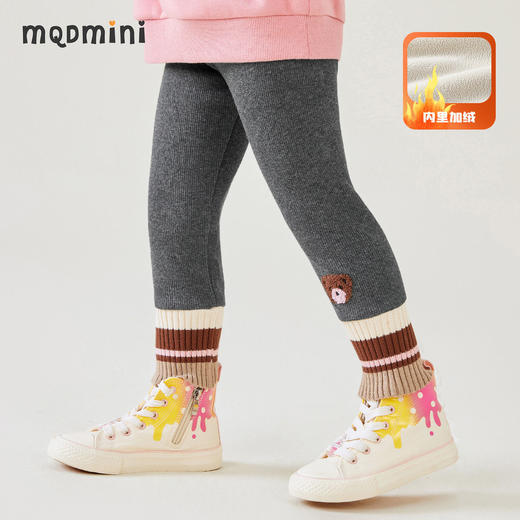 【奥利绒】【80-140】【MQDmini】女童加绒打底裤搭保暖长裤 商品图0
