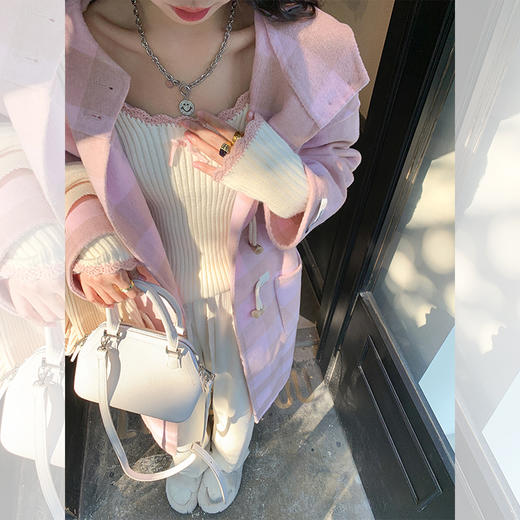 <曾小咸推荐>【纯欲辣妹】杏色大圆领打底衫 商品图4